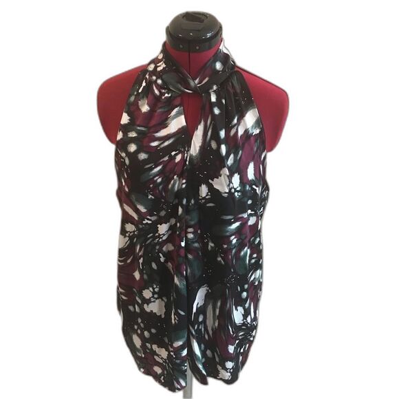 The Limited Top Women Size Med Whirled Ink Bold Print Sleeveless Halter Top NWT - Picture 5 of 14